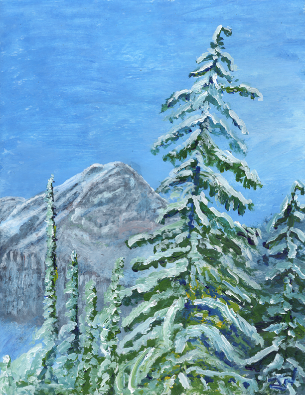 Acrylic on Cardstock 8.5 x 11in For Sale